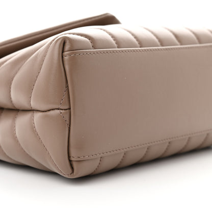 Saint Laurent Calfskin Y Quilted Monogram Small Loulou Chain Satchel Taupe 9 of 12