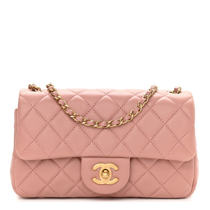 Chanel Lambskin Quilted Mini Rectangular Pearl Crush Flap Dark Pink 1 of 10