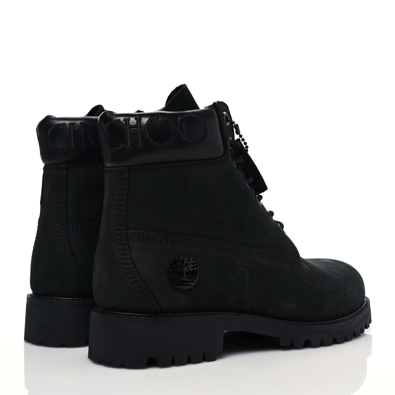 Jimmy Choo X TIMBERLAND Nubuck Glitter Ankle Boots 7 Black Gunmetal 4 of 8