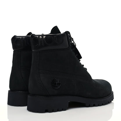Jimmy Choo X TIMBERLAND Nubuck Glitter Ankle Boots 7 Black Gunmetal 4 of 8