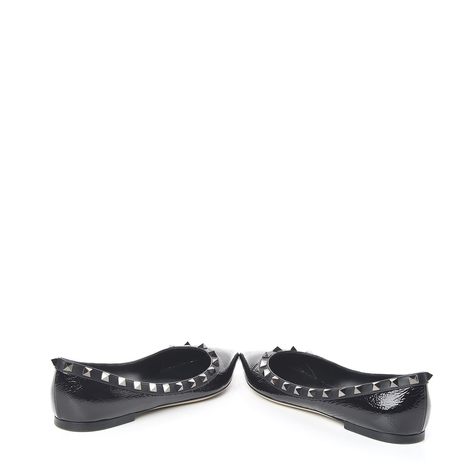 Valentino Garavani Patent Rockstud Ballerina Flats 38 Black 6 of 11
