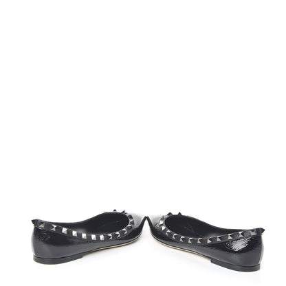 Valentino Garavani Patent Rockstud Ballerina Flats 38 Black 6 of 11