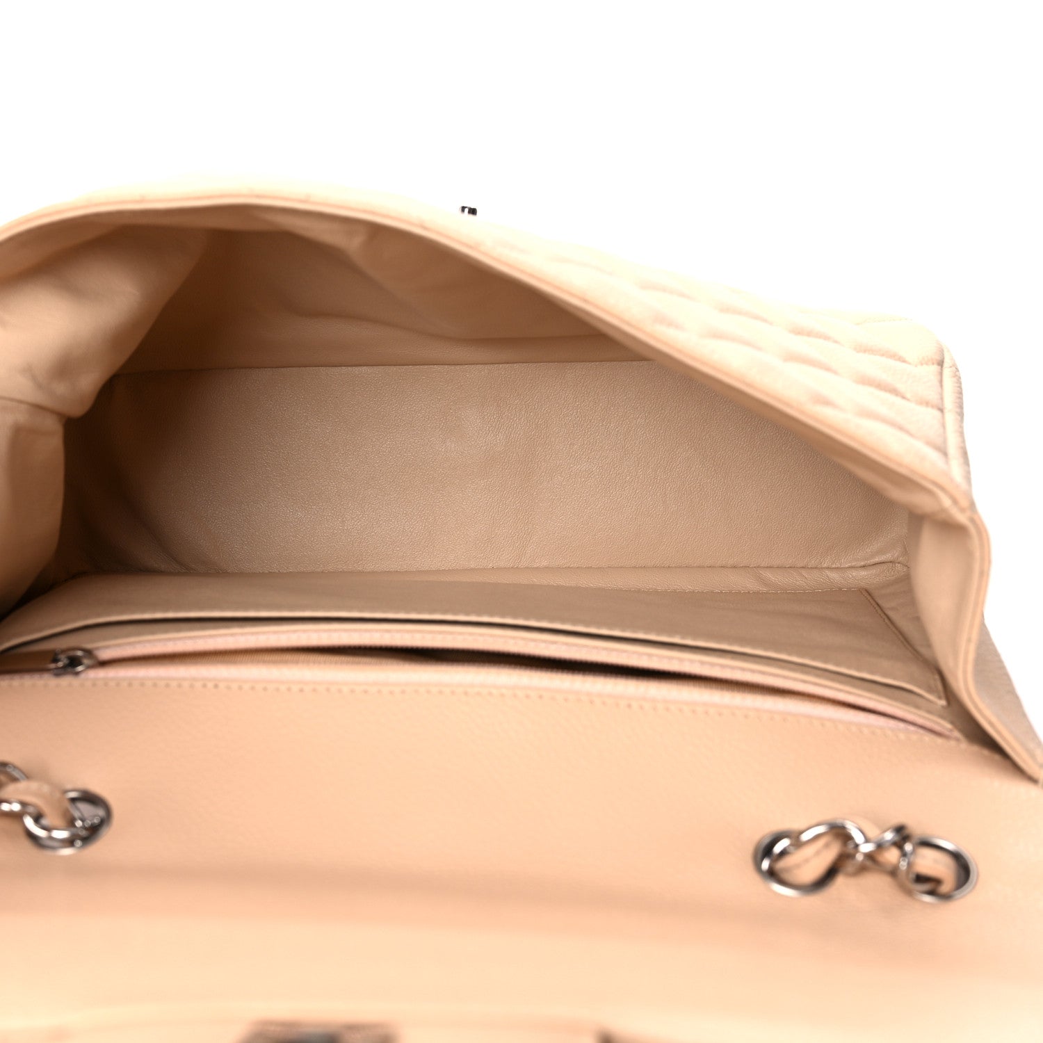 Chanel Caviar Quilted Jumbo Single Flap Beige 4 of 8