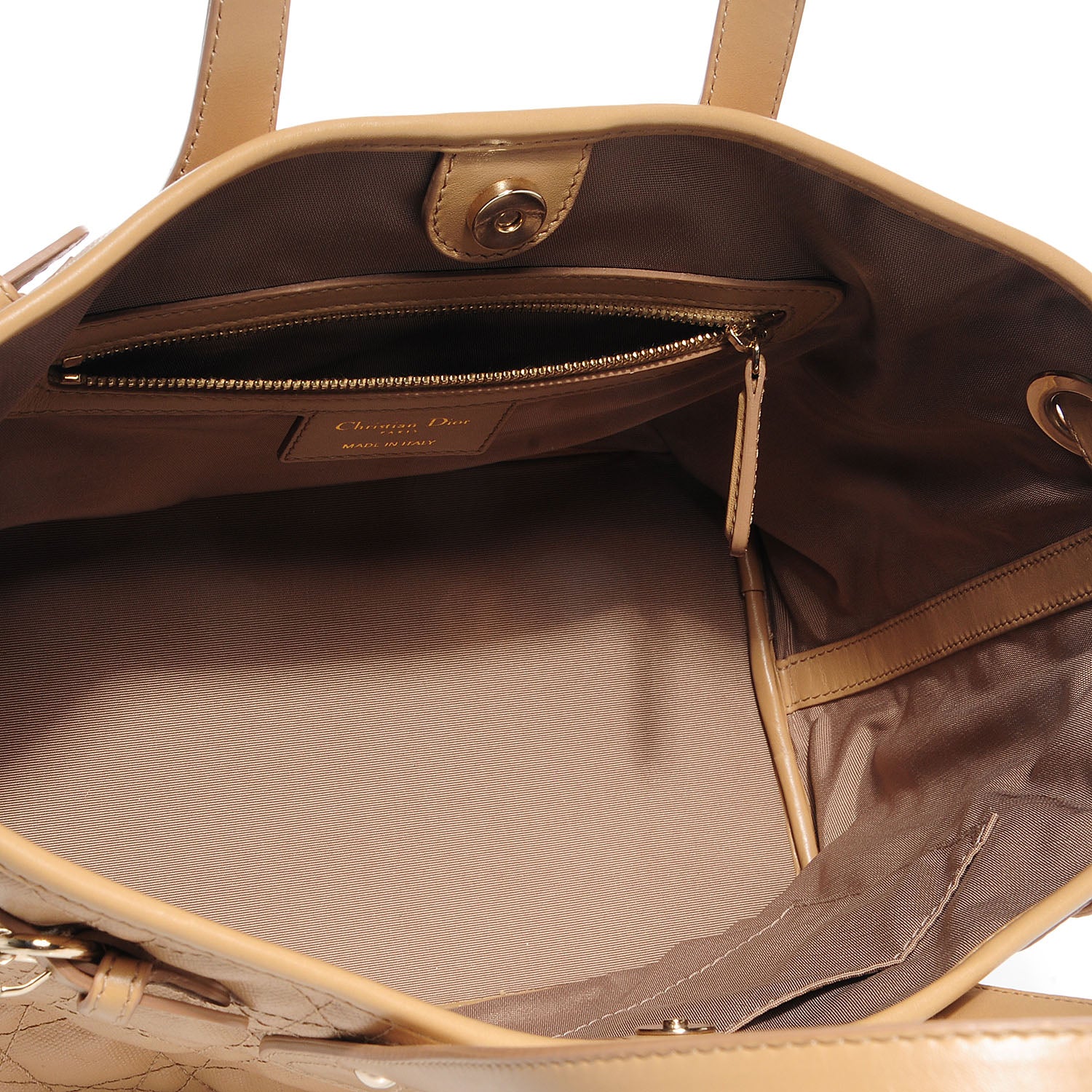 Christian Dior Coated Canvas Cannage Small Panarea Tote Beige 6 of 9