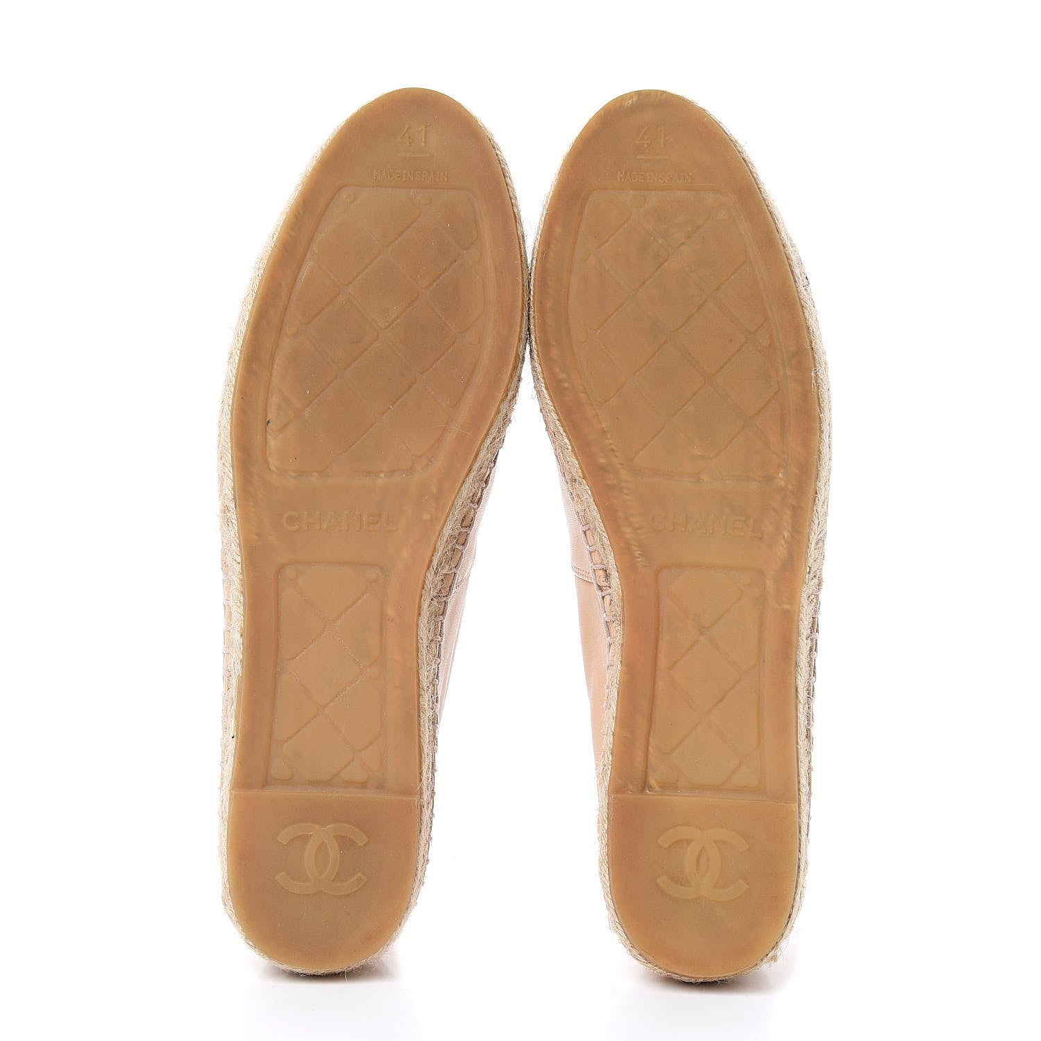Chanel Lambskin CC Espadrilles 41 Beige Black 5 of 8