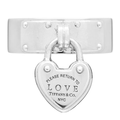 Tiffany Sterling Silver Return To Tiffany Lock Love Ring 50 5.5 1 of 4