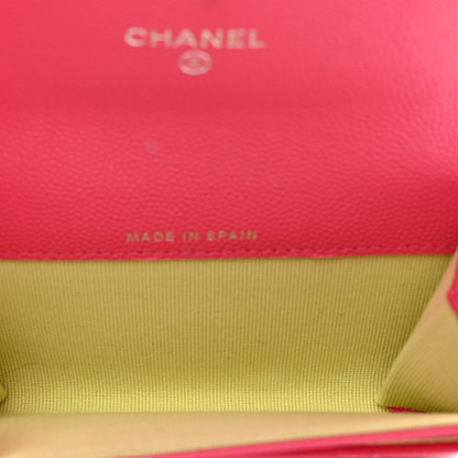 Chanel Caviar Quilted Chanel 19 Flap Card Holder Wallet Dark Pink 5 of 8