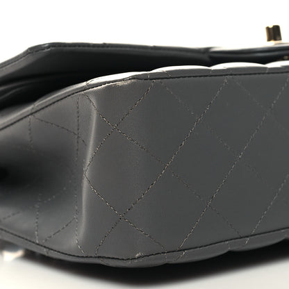 Chanel Lambskin Quilted Medium Double Flap Dark Grey 9 of 11