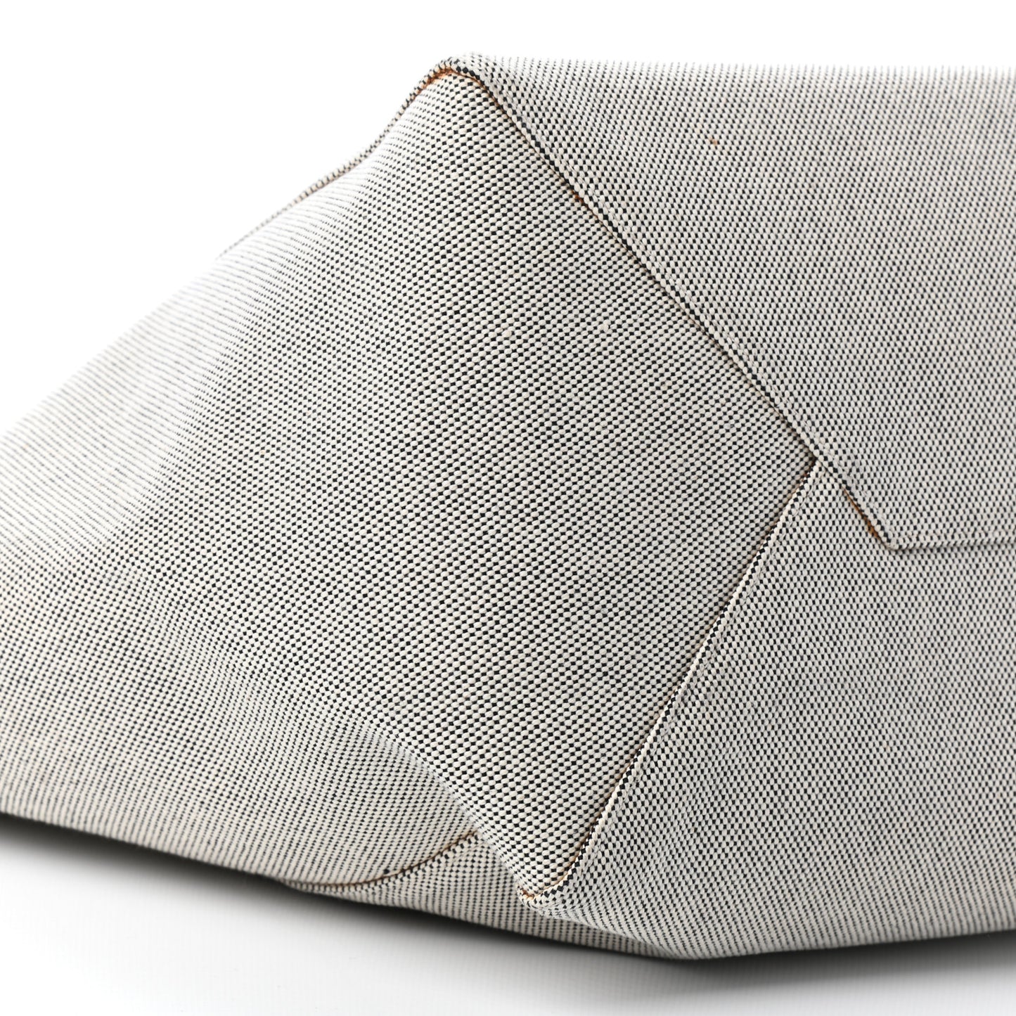 Textured Canvas Small Belt Cabas Phantom Black White