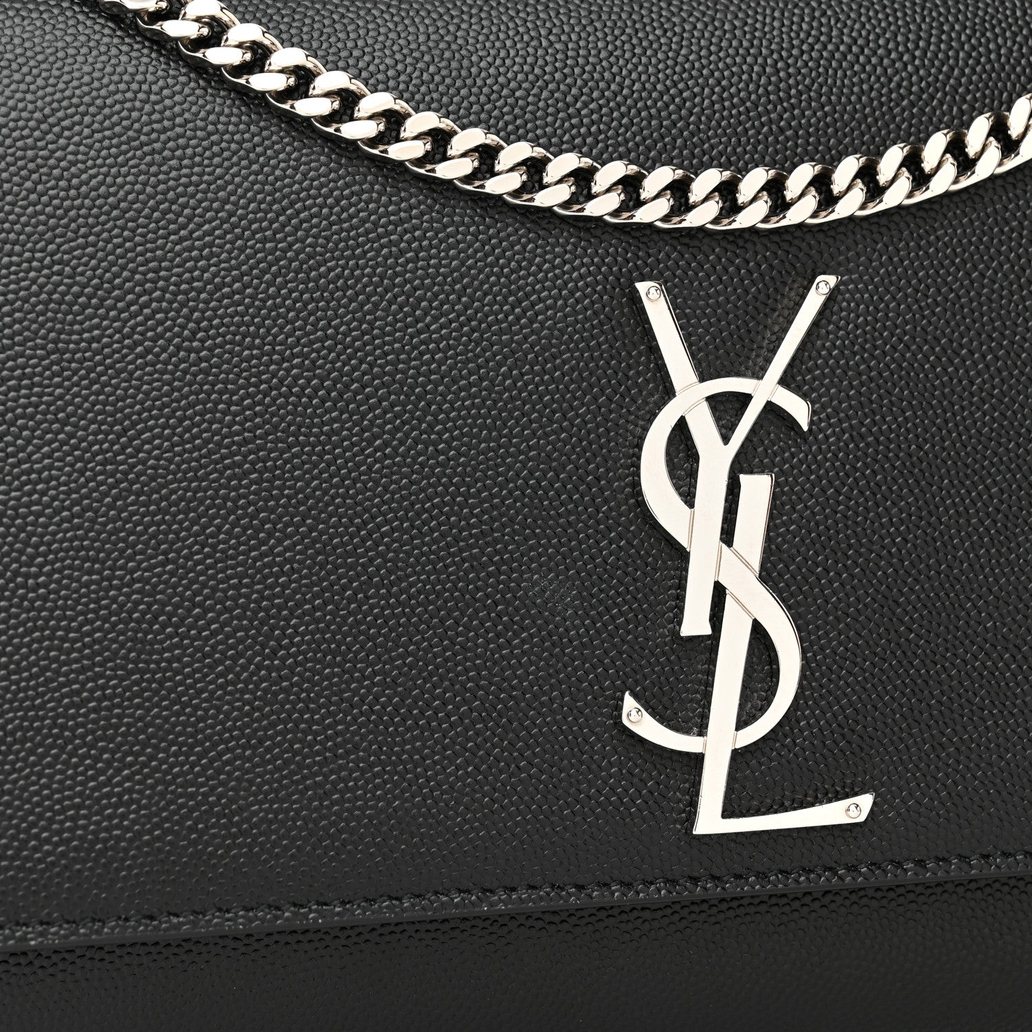 Saint Laurent Grain De Poudre Medium Classic Monogram Kate Satchel Black 10 of 10