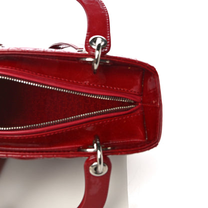 Christian Dior Patent Cannage Medium Lady Dior Red 4 of 13