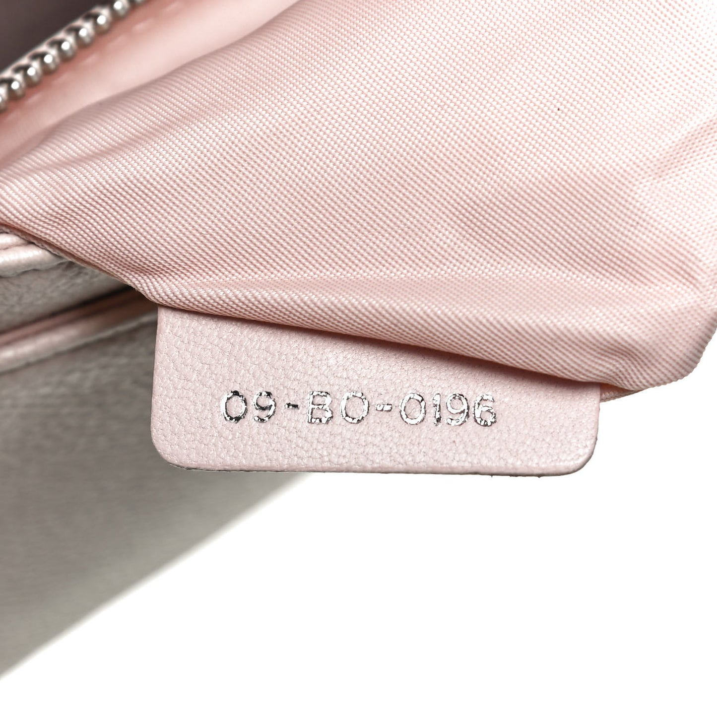 Grained Calfskin Diorama Wallet on Chain Pouch Rose Poudre