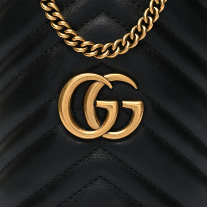 Gucci Calfskin Matelasse Mini GG Marmont 2.0 Bucket Bag Black 7 of 10