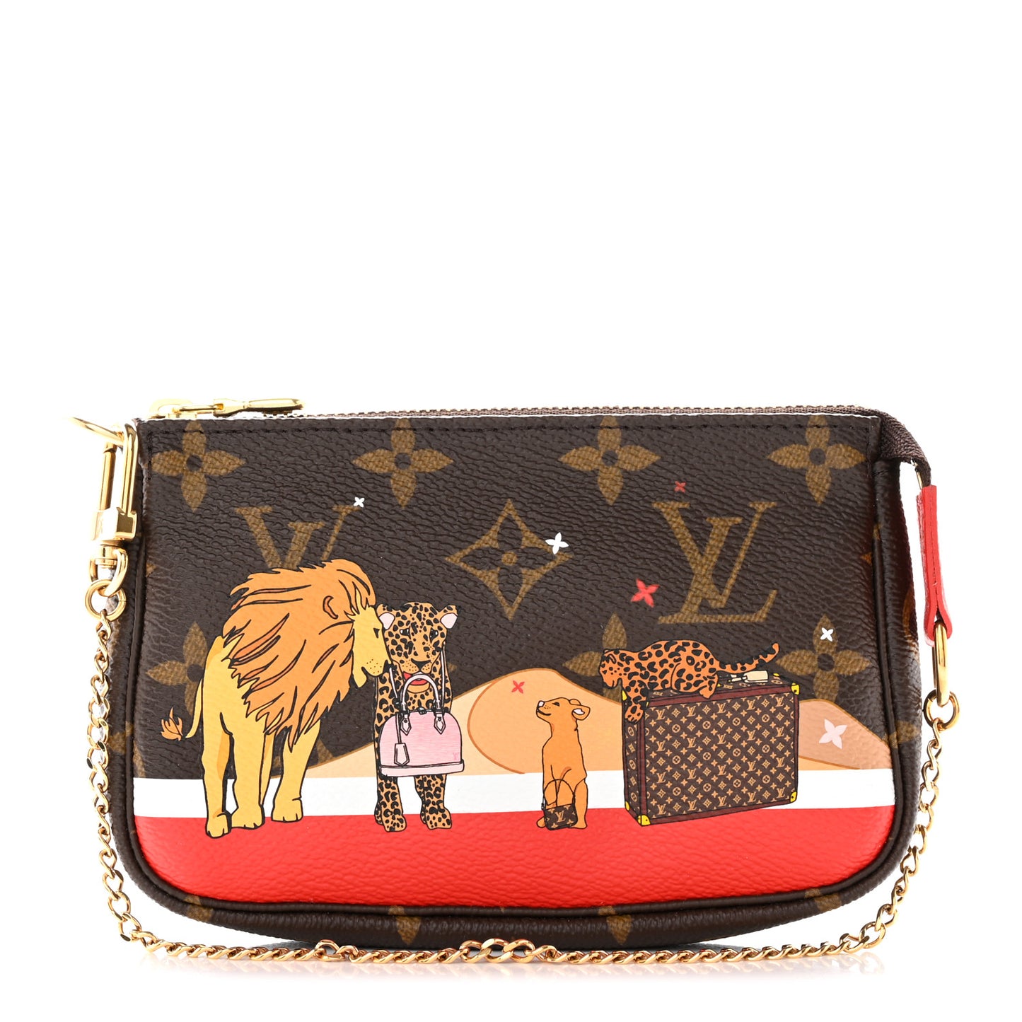 Monogram 2018 Christmas Animation Mini Cats Pochette Accessories