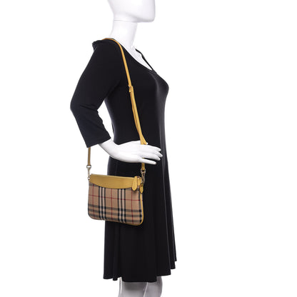 Burberry Horseferry Check Peyton Crossbody Clutch Bag Yellow 2 of 12