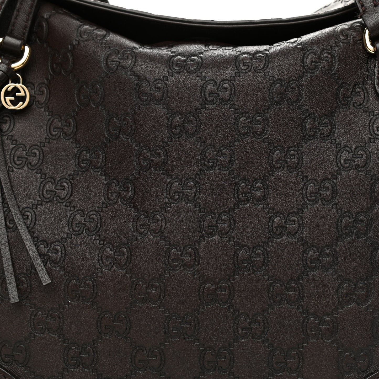 Guccissima Medium Bree Foldover Tote Chocolate