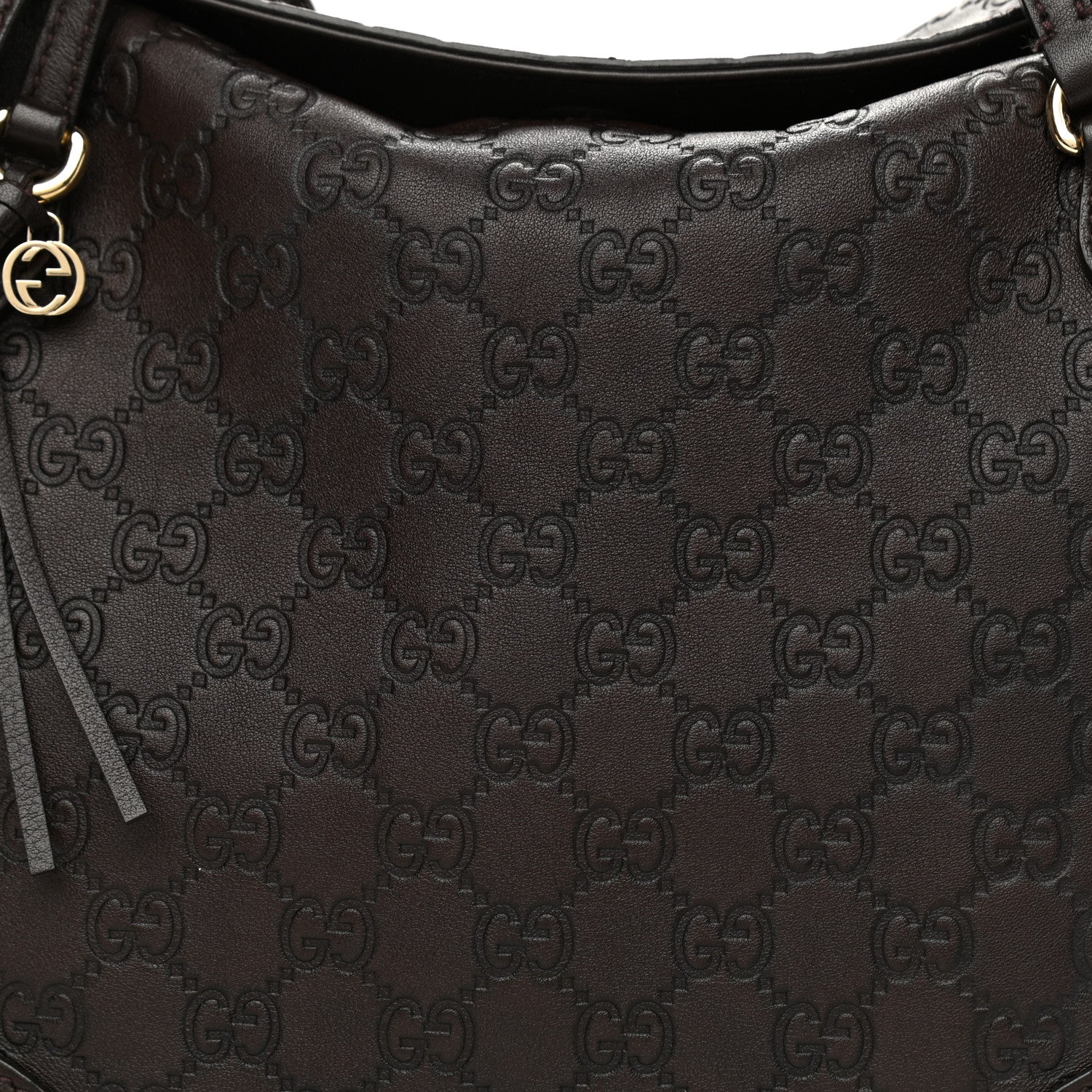Gucci Guccissima Medium Bree Foldover Tote Chocolate 8 of 11