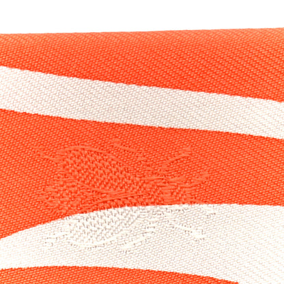 Hermes Silk Calfskin Bouquet Final Fringed Twilly Orange Gris Perle Vermillion 3 of 4