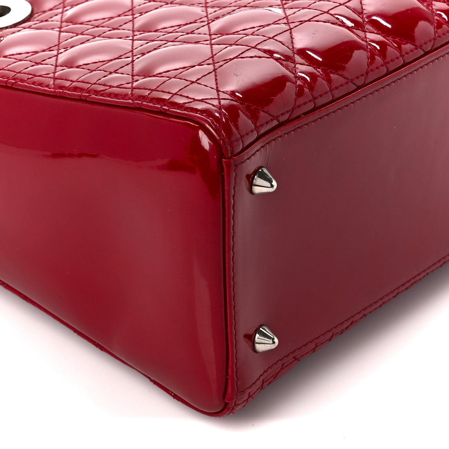 Patent Cannage Medium Lady Dior Burgundy Red