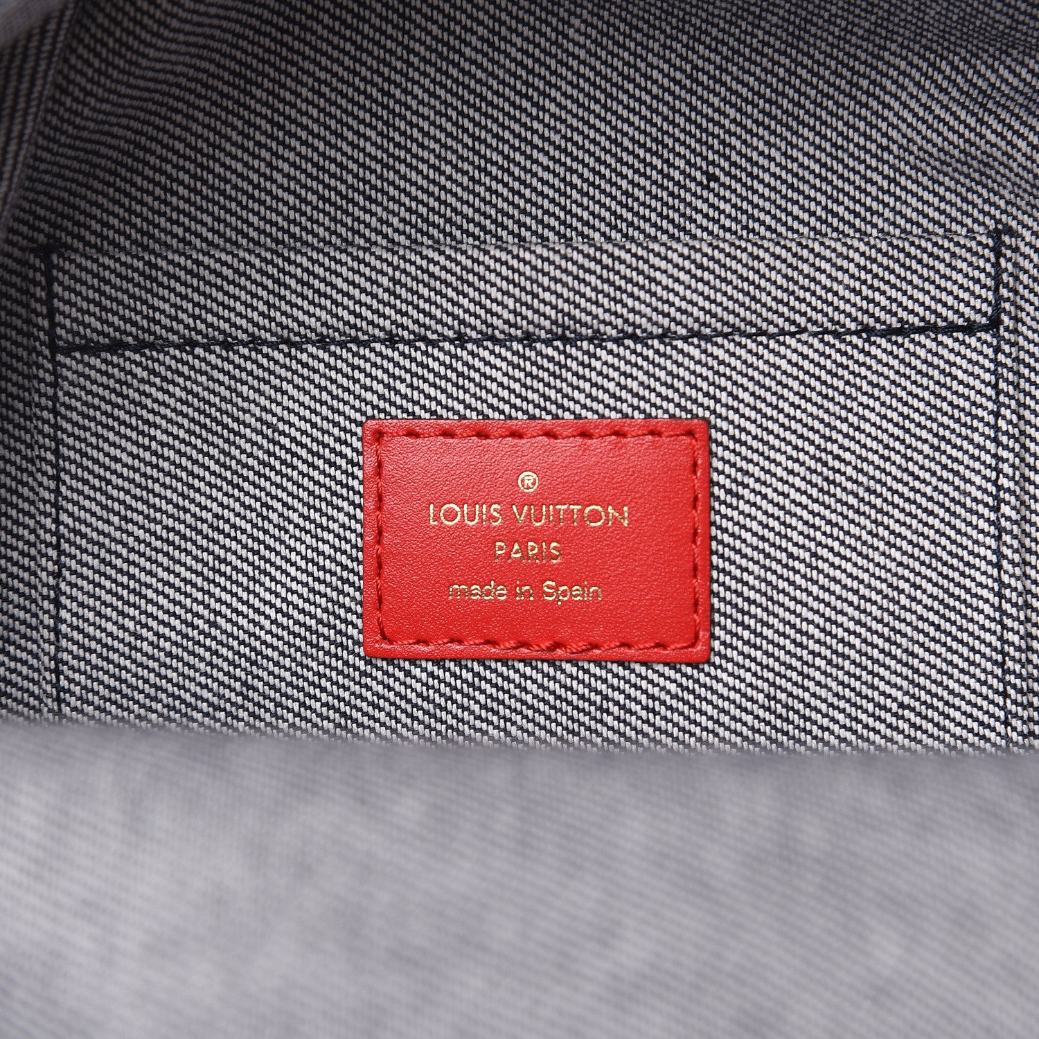 Louis Vuitton Denim Damier Monogram Patchwork Palm Springs Backpack Mini Blue Rouge 6 of 10