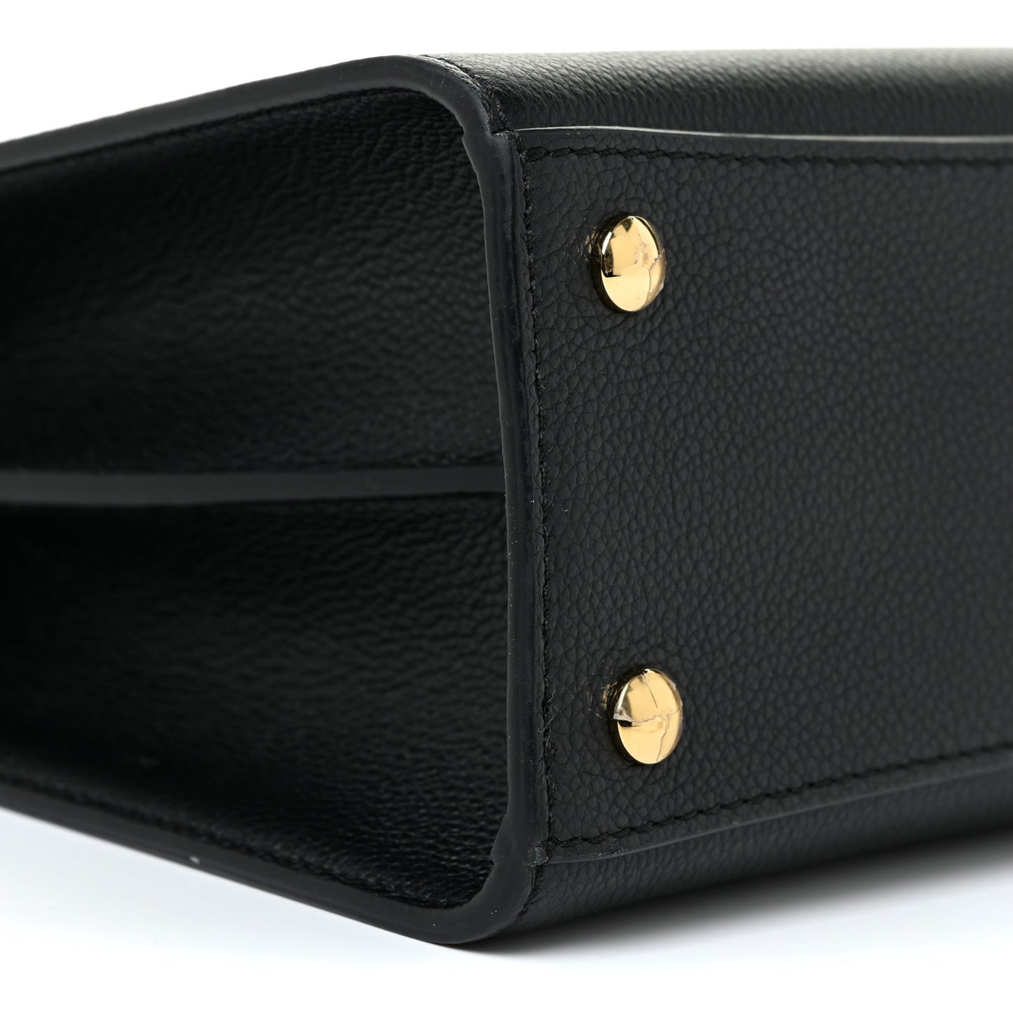 Grainy Calfskin Small Title Bag Black