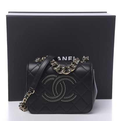 Chanel Lambskin Quilted Studded CC Flap Black 11 of 11