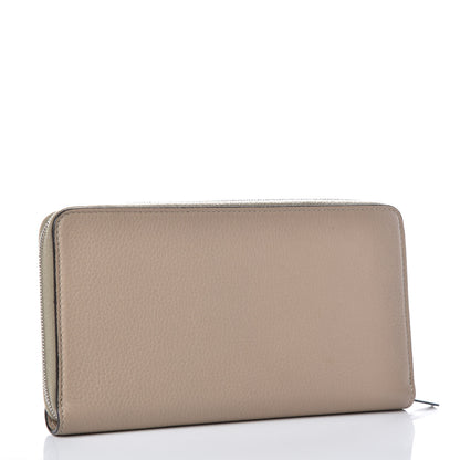 Celine Grained Calfskin Large Zip Around Multifunction Wallet Dune 3 of 7