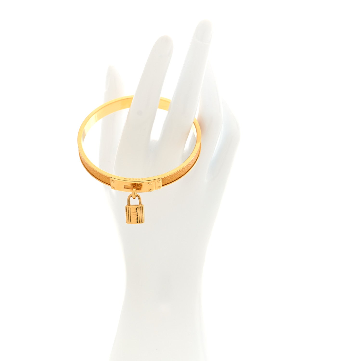 Hermes Courchevel Kelly Lock Cadena Bracelet Jaune 2 of 4