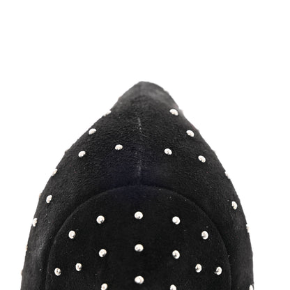 Christian Louboutin Veau Velours Studded Hot Chick 100 Pumps 38 Black Silver 11 of 13