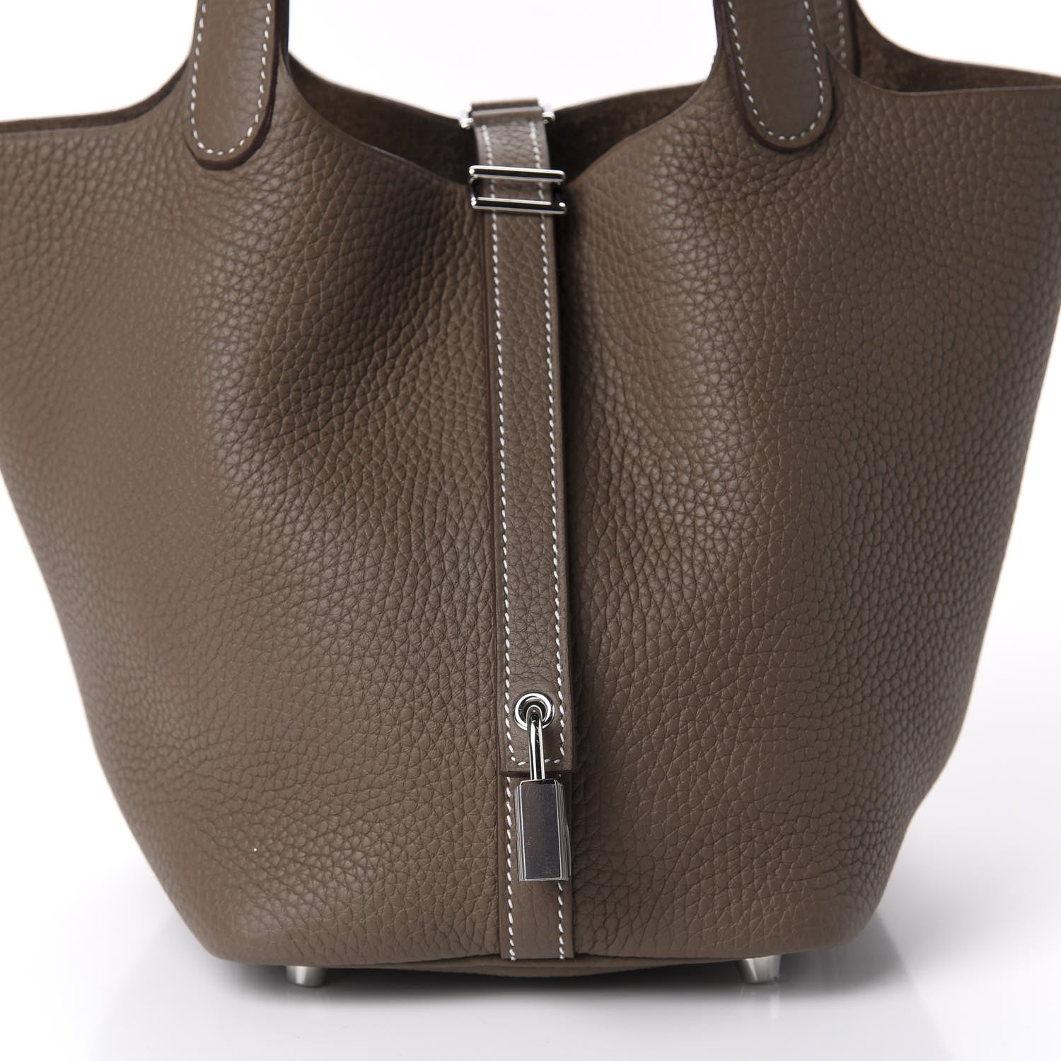 Hermes Taurillon Clemence Picotin Lock 18 PM Etoupe 10 of 11