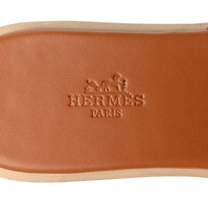 Hermes Calfskin Cork Eze 30 Sandals 37 Marron Glaise 7 of 9