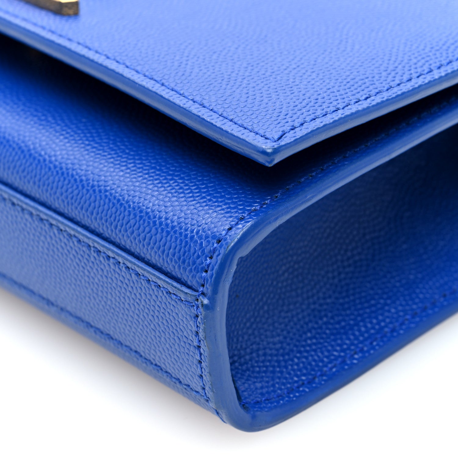 Saint Laurent Grain De Poudre Small Classic Monogram Kate Satchel Bleu Majorelle 9 of 9