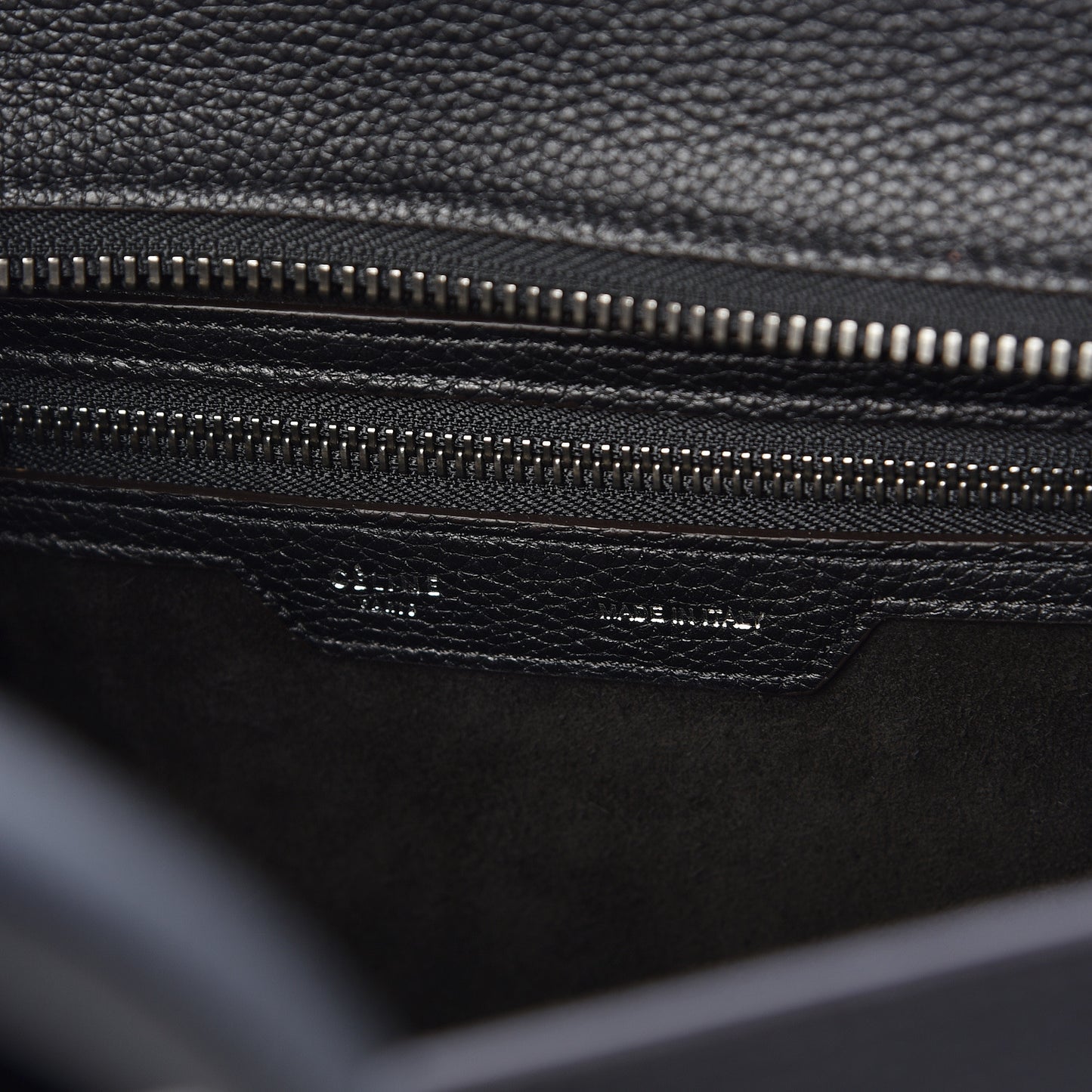 Drummed Calfskin Micro Luggage Black