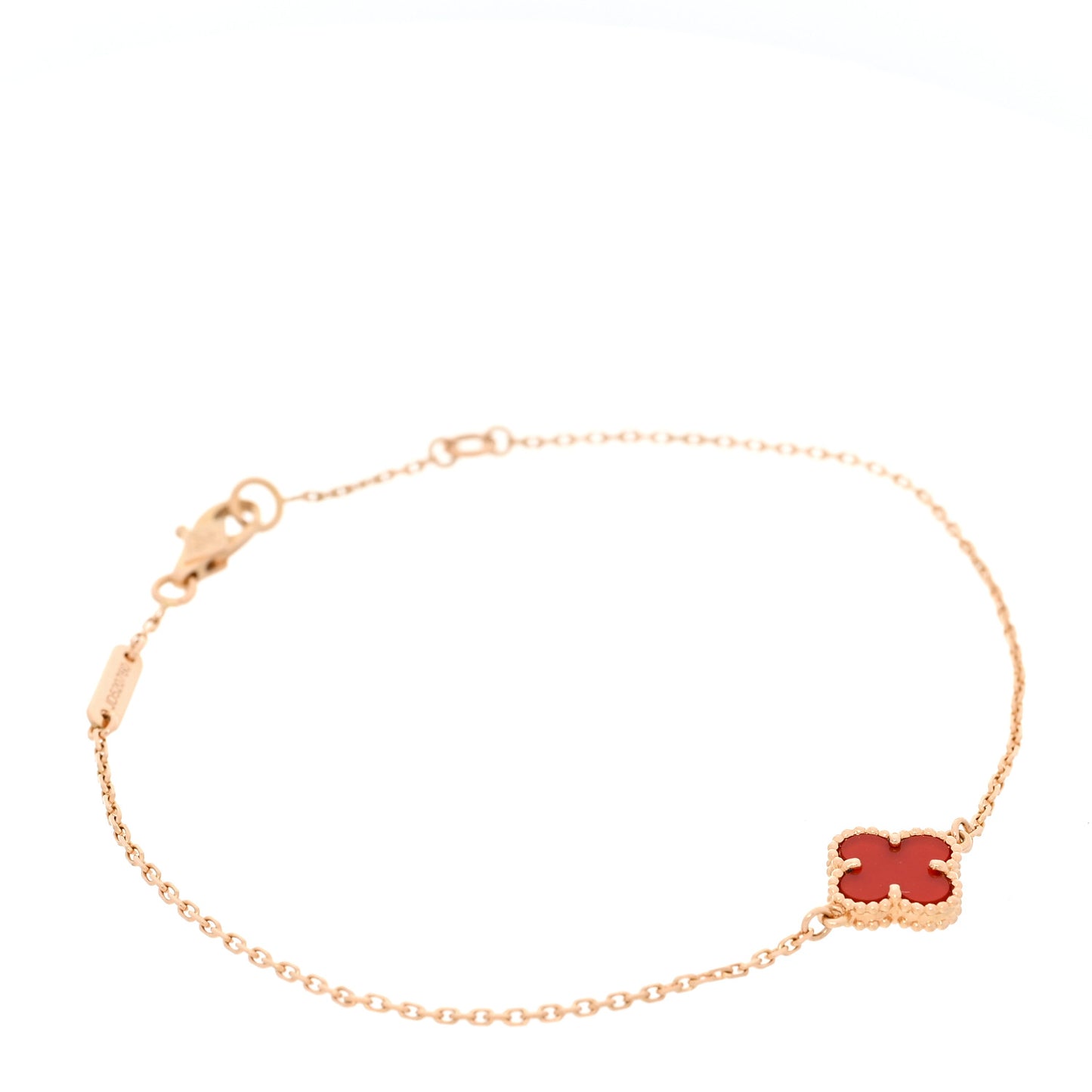 18K Rose Gold Carnelian Sweet Alhambra Bracelet