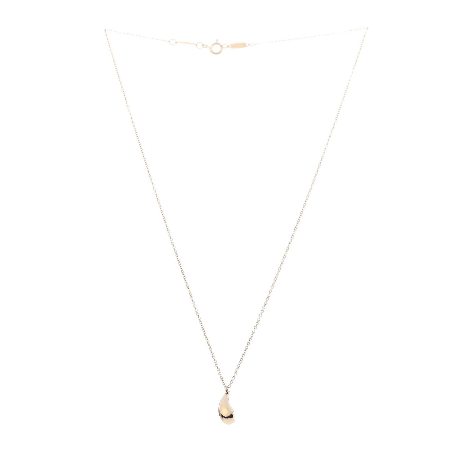 18K Yellow Gold 12mm Elsa Peretti Teardrop Pendant Necklace