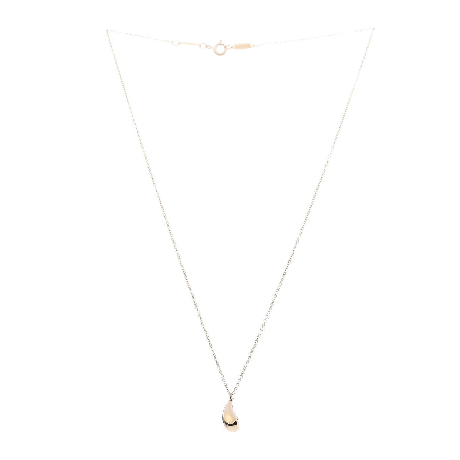 Tiffany 18K Yellow Gold 12mm Elsa Peretti Teardrop Pendant Necklace 3 of 9