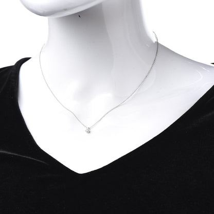 Tiffany Platinum Diamond .12ct Solitaire Pendant Necklace 2 of 6