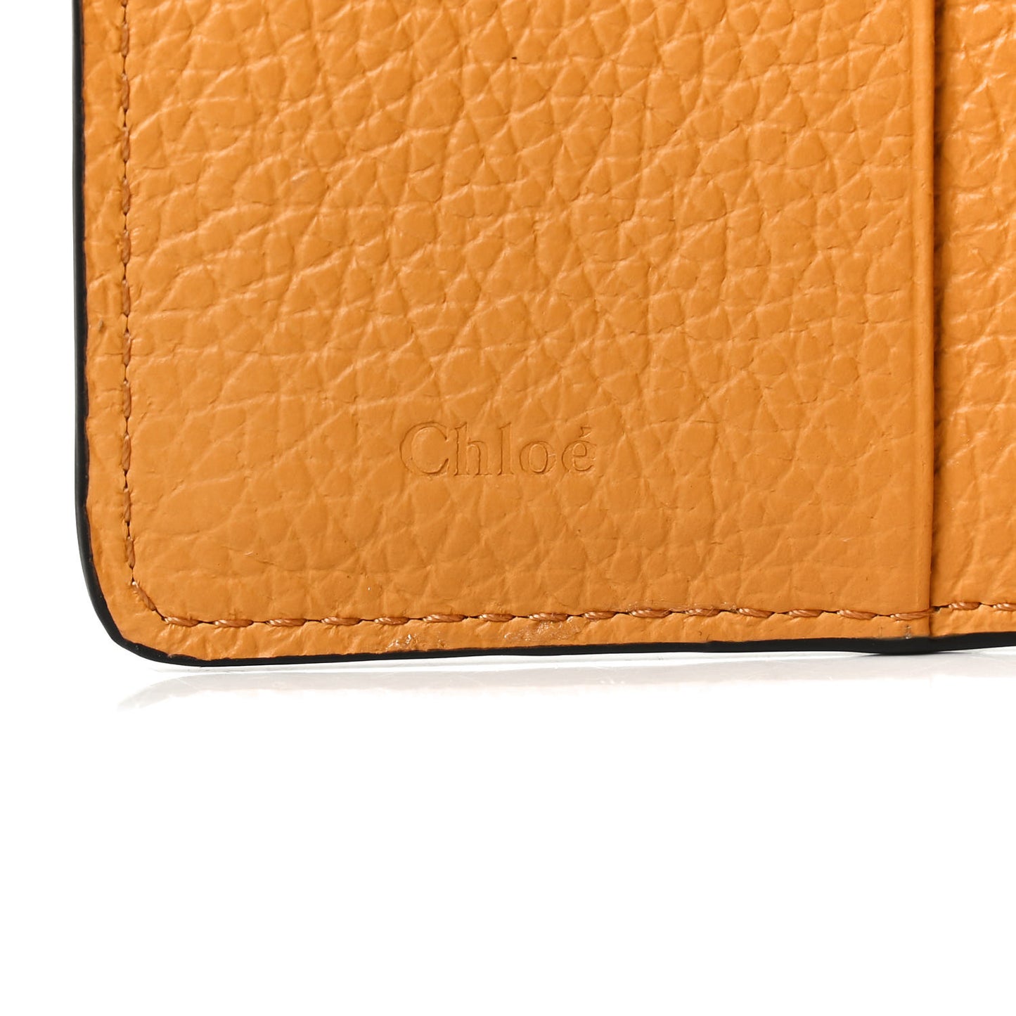 Grained Calfskin Marcie Square Wallet Tan Apricot