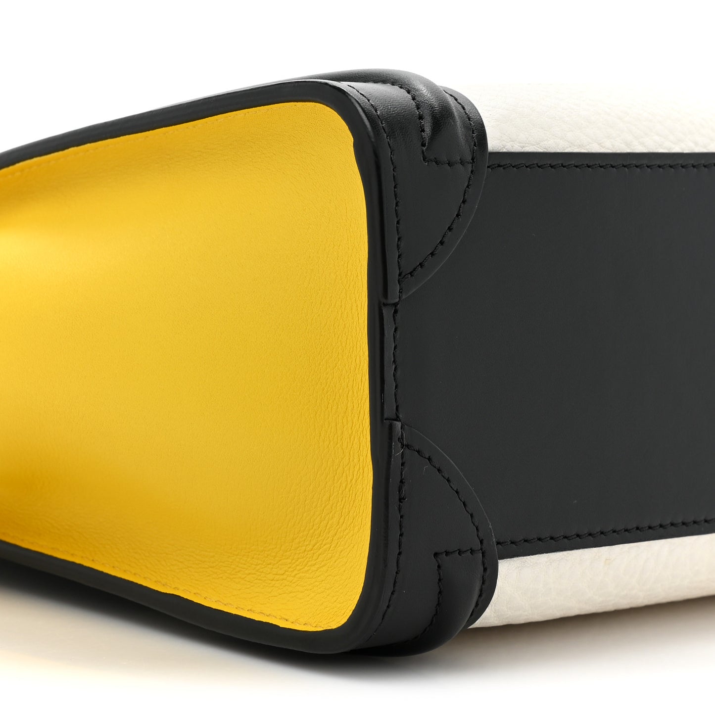 Elephant Calfskin Nano Tri-Color Luggage Yellow