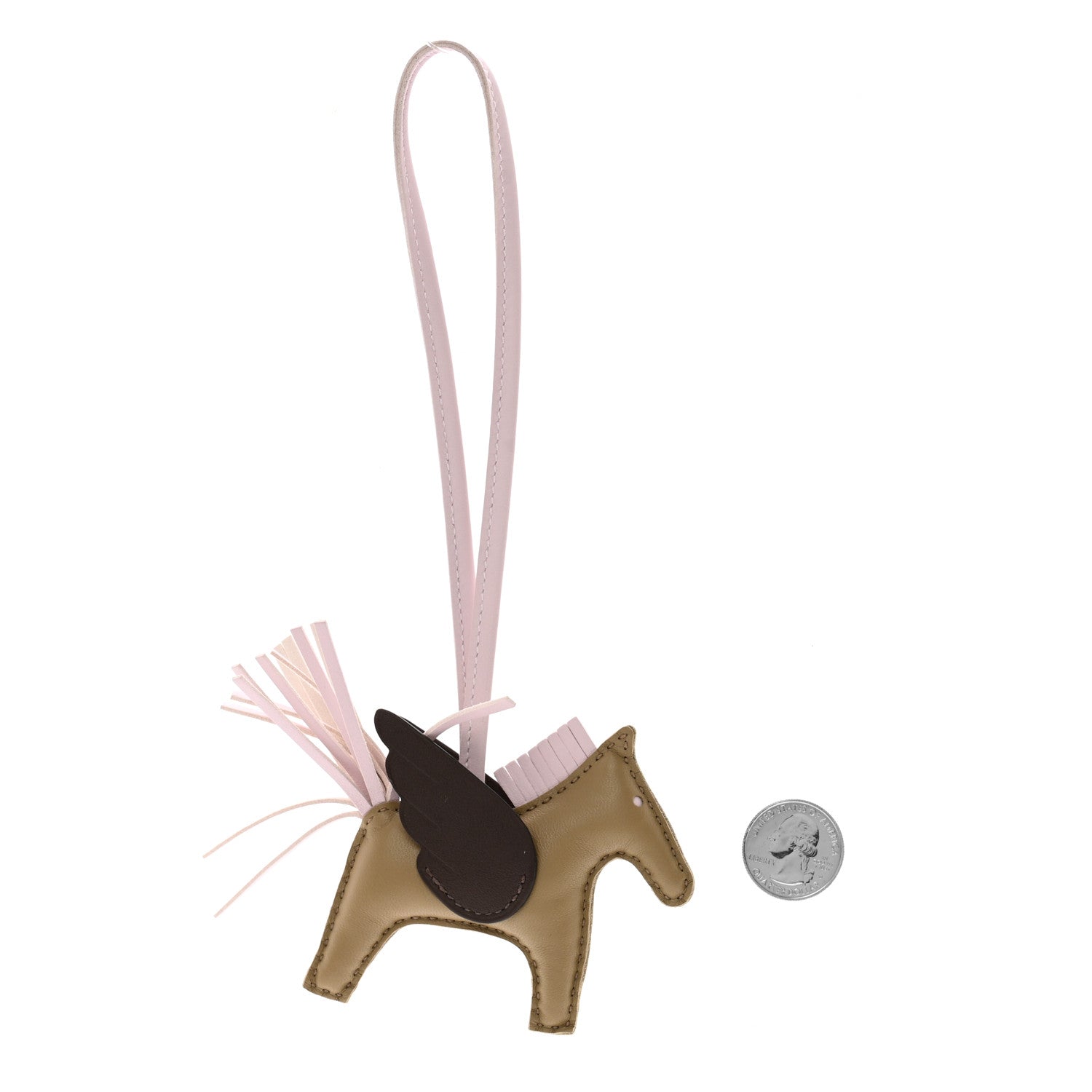 Hermes Milo Lambskin Grigri Rodeo Pegase Horse Bag Charm PM Beige Marfa Mauve Pale Moka 2 of 6