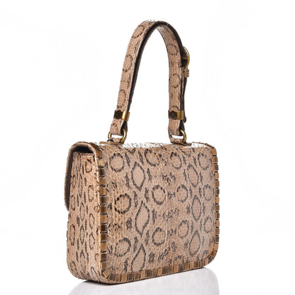 Bottega Veneta Snakeskin Studded Top Handle Bag Naturale 3 of 7