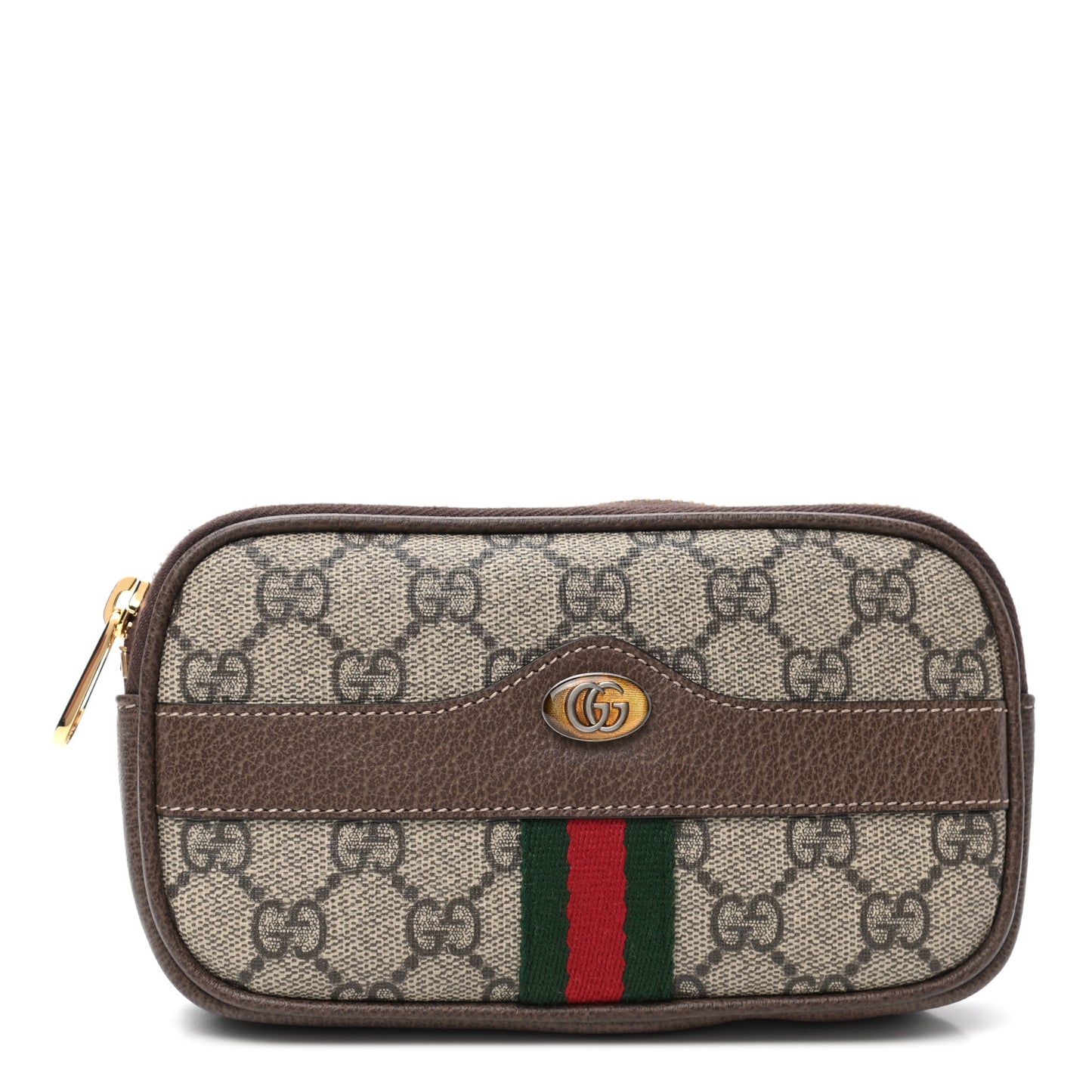 GG Supreme Monogram Ophidia Belted iPhone Case 95 38 Dark Brown
