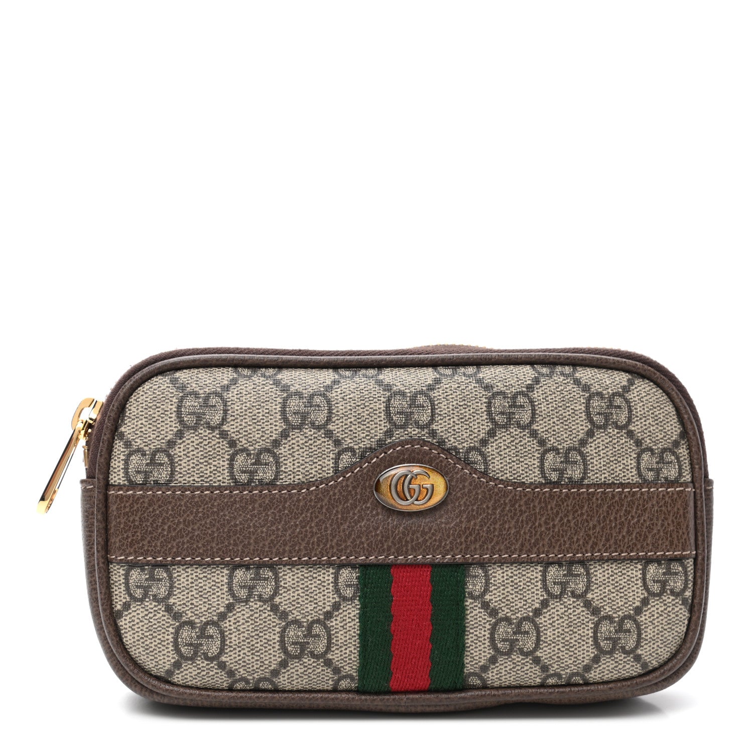 Gucci GG Supreme Monogram Ophidia Belted iPhone Case 95 38 Dark Brown 1 of 9