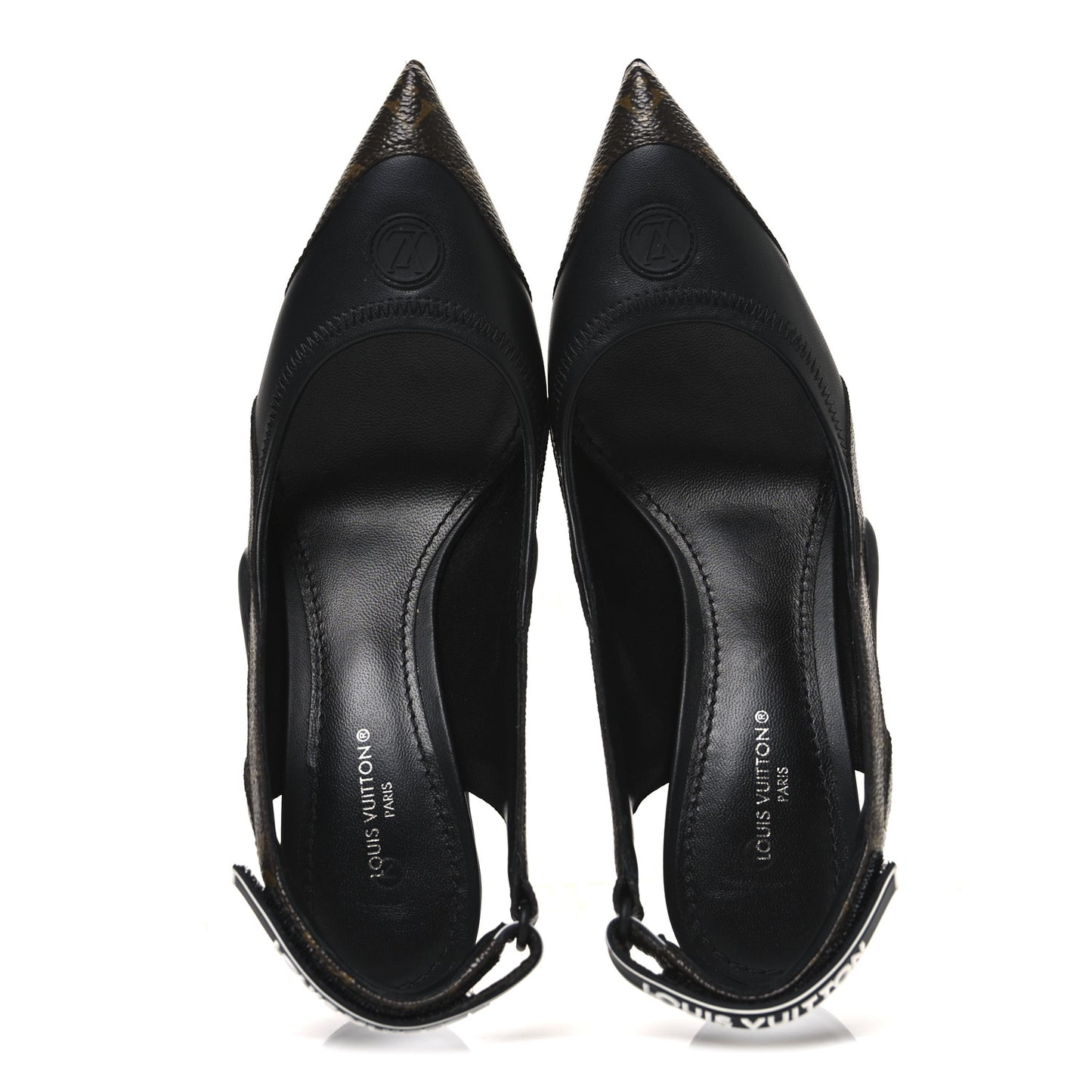 Patent Monogram Archlight Slingback Pumps 36 Black