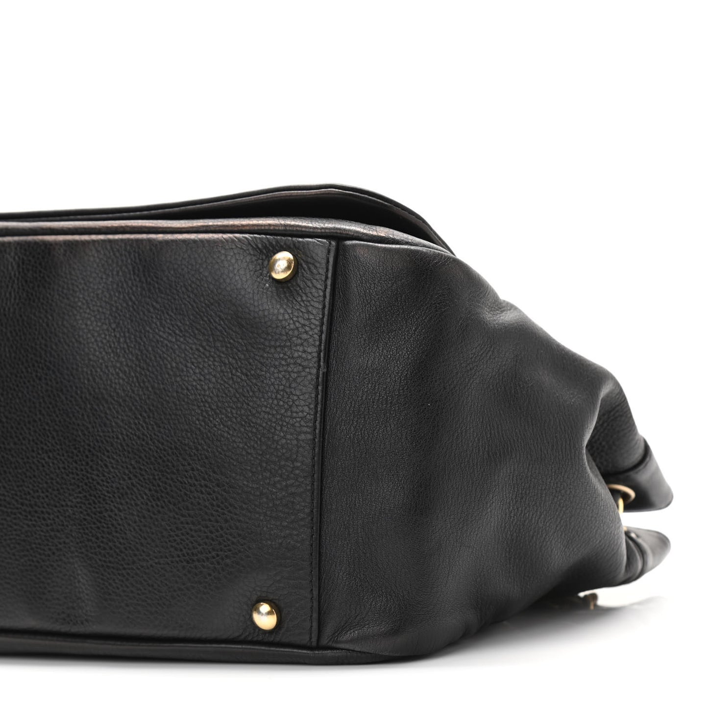 Grained Calfskin Metal Mosaic Flap Black