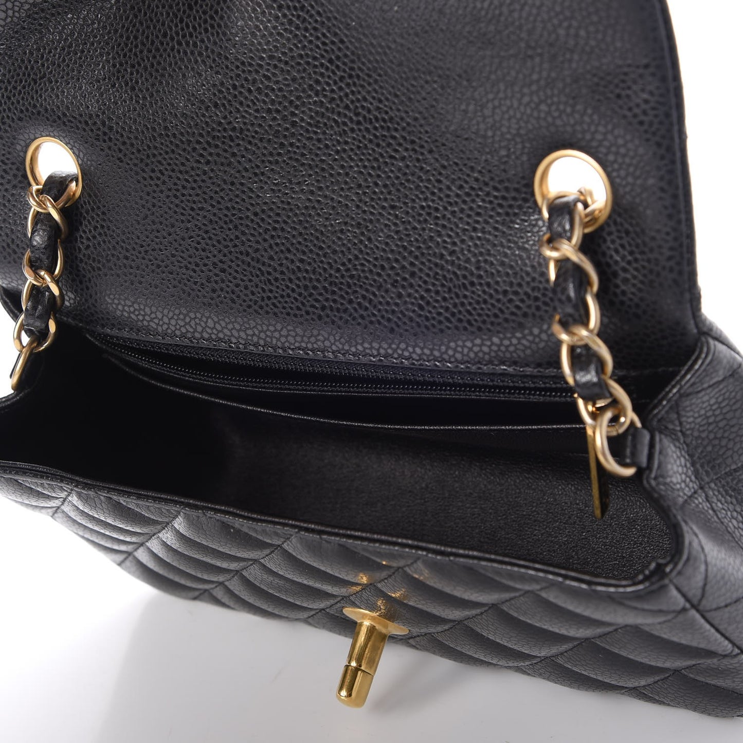 Caviar Quilted Mini Rectangular Flap Black