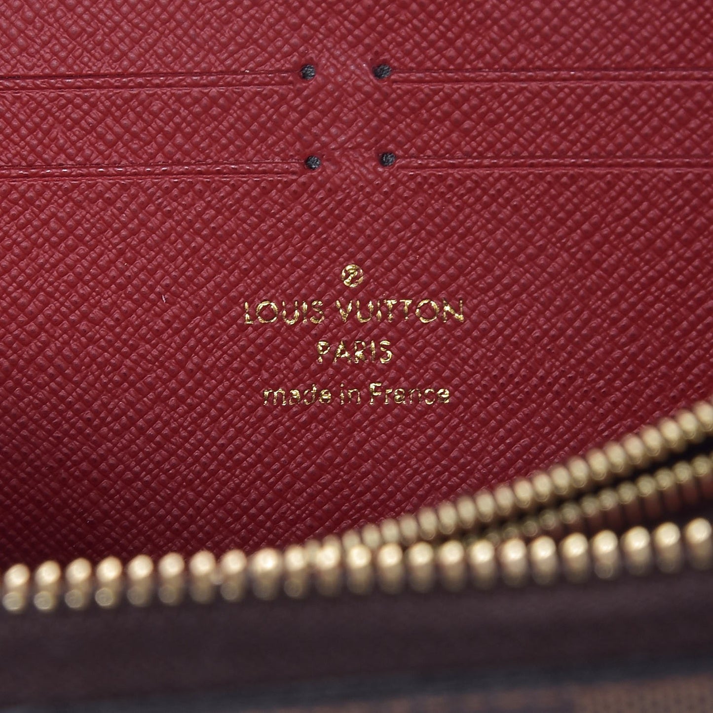 Damier Ebene Clemence Wallet Cherry