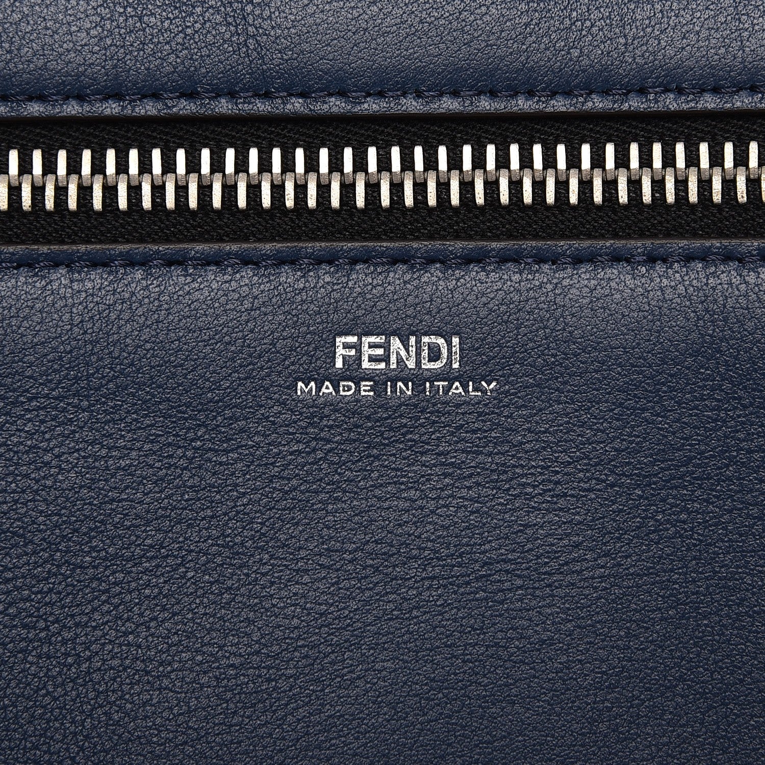 Fendi Vitello Baltico Dolce Shiny Nappa Lace Up DotCom Satchel Black Blue 10 of 11