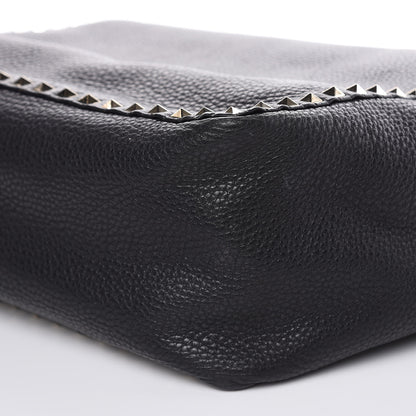 Valentino Garavani Grained Calfskin Medium Rockstud Reversible Tote Black Ivory 12 of 14