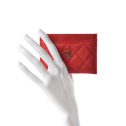Chanel Caviar Quilted Card Holder Red 2 of 8